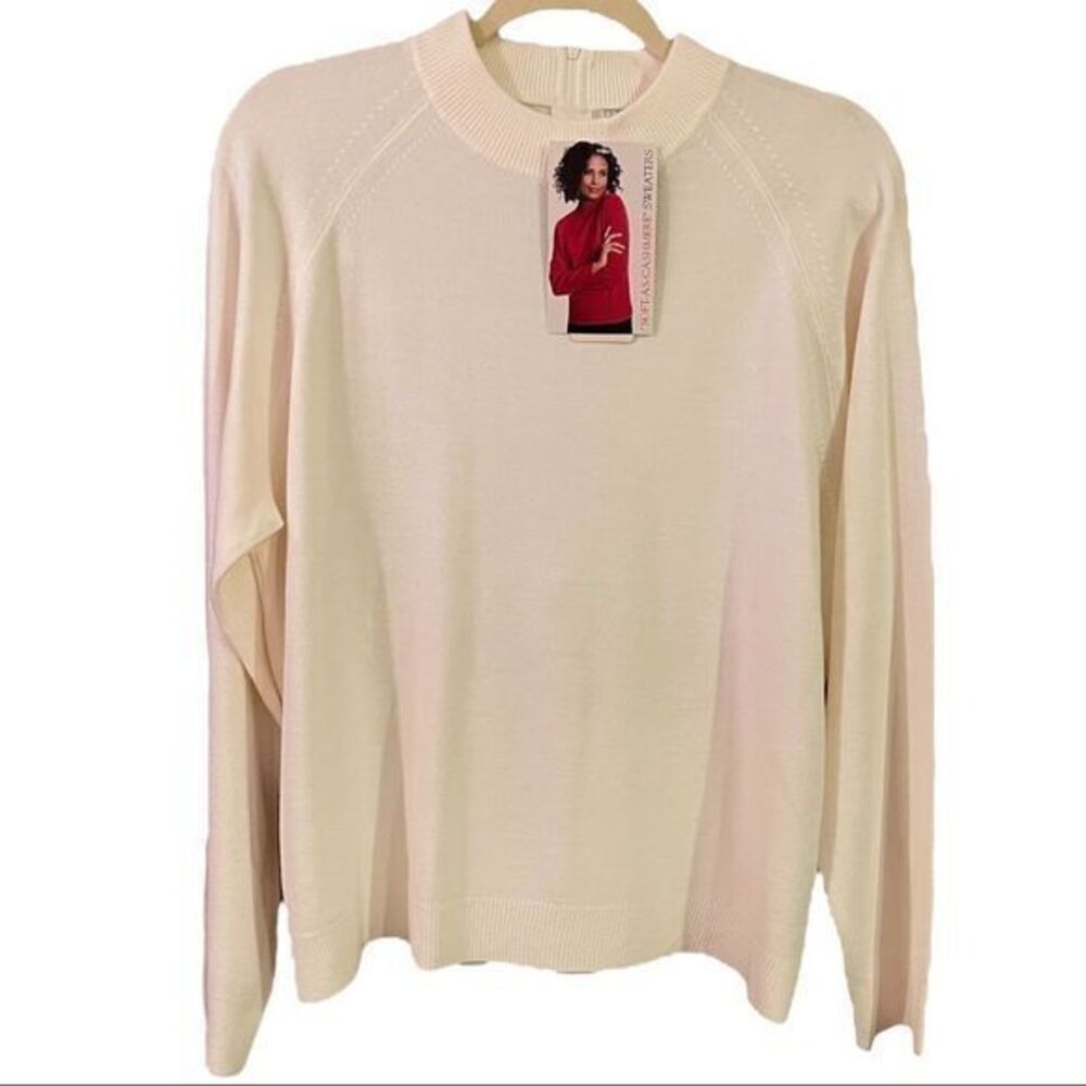 NWT White Stag Women’s Knit‎ Sweater Long Raglan Sleeve Ivory X-Large